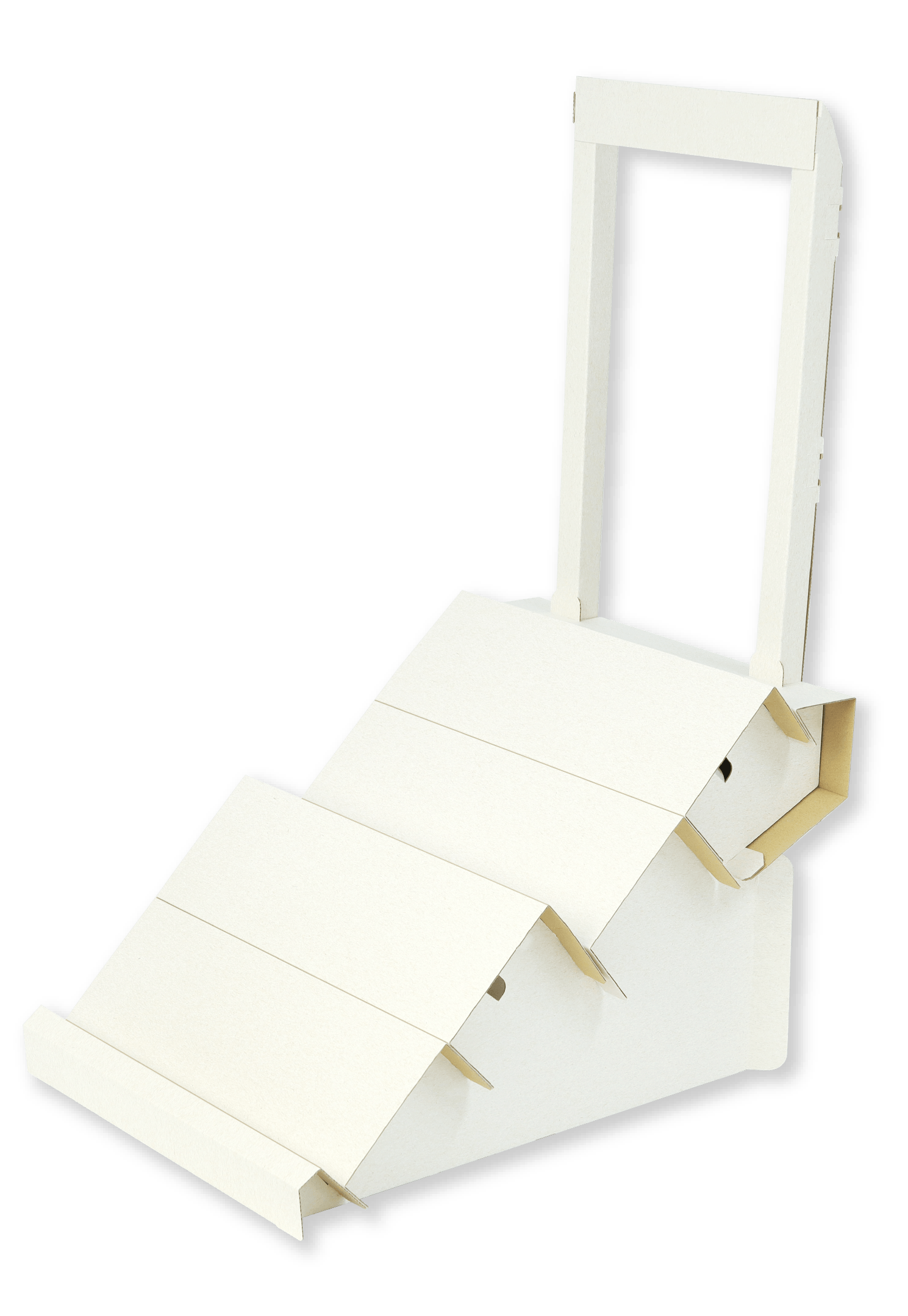 組立式ポスタースタンド付き可変式傾斜棚ホワイト