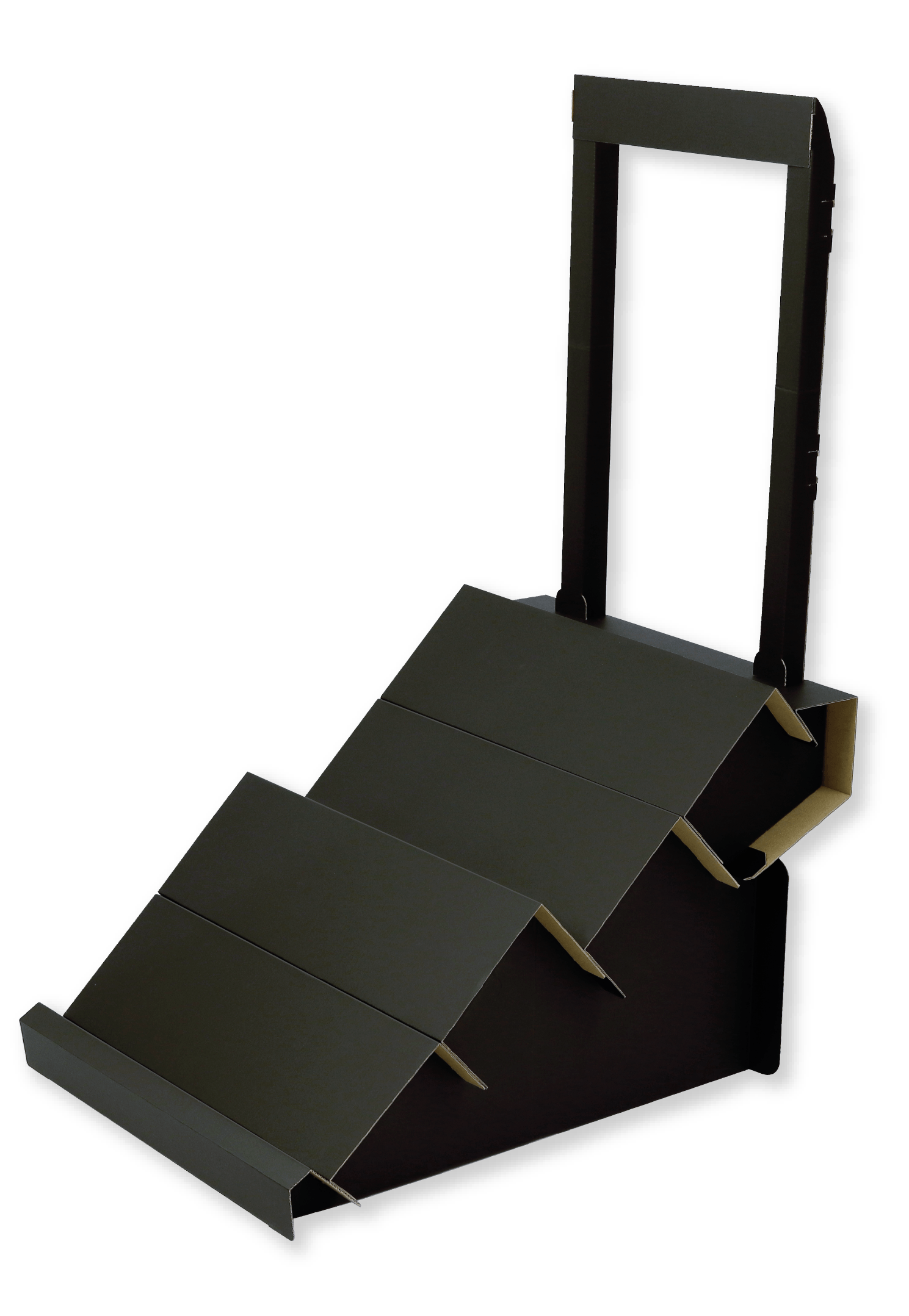 組立式ポスタースタンド付き可変式傾斜棚ホワイト