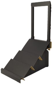 組立式ポスタースタンド付き3段傾斜棚