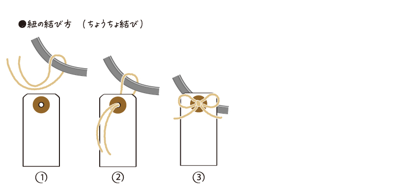 紐の結び方(ちょうちょ結び)